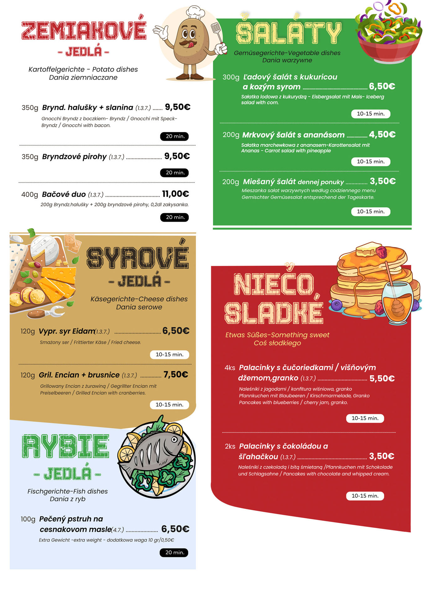 Menu Reštaurácia Horec - strana 1