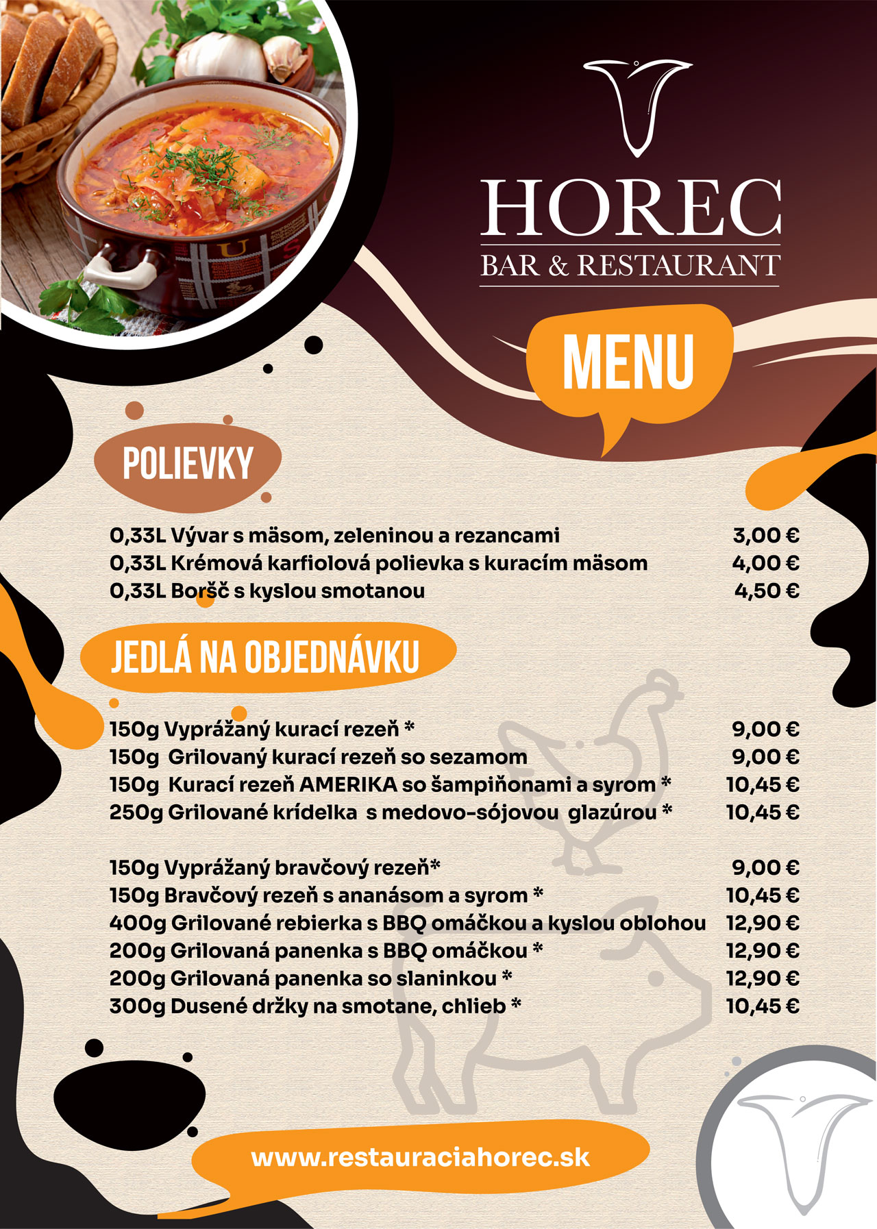 Reštaurácia Horec - Zimné Menu 2025
