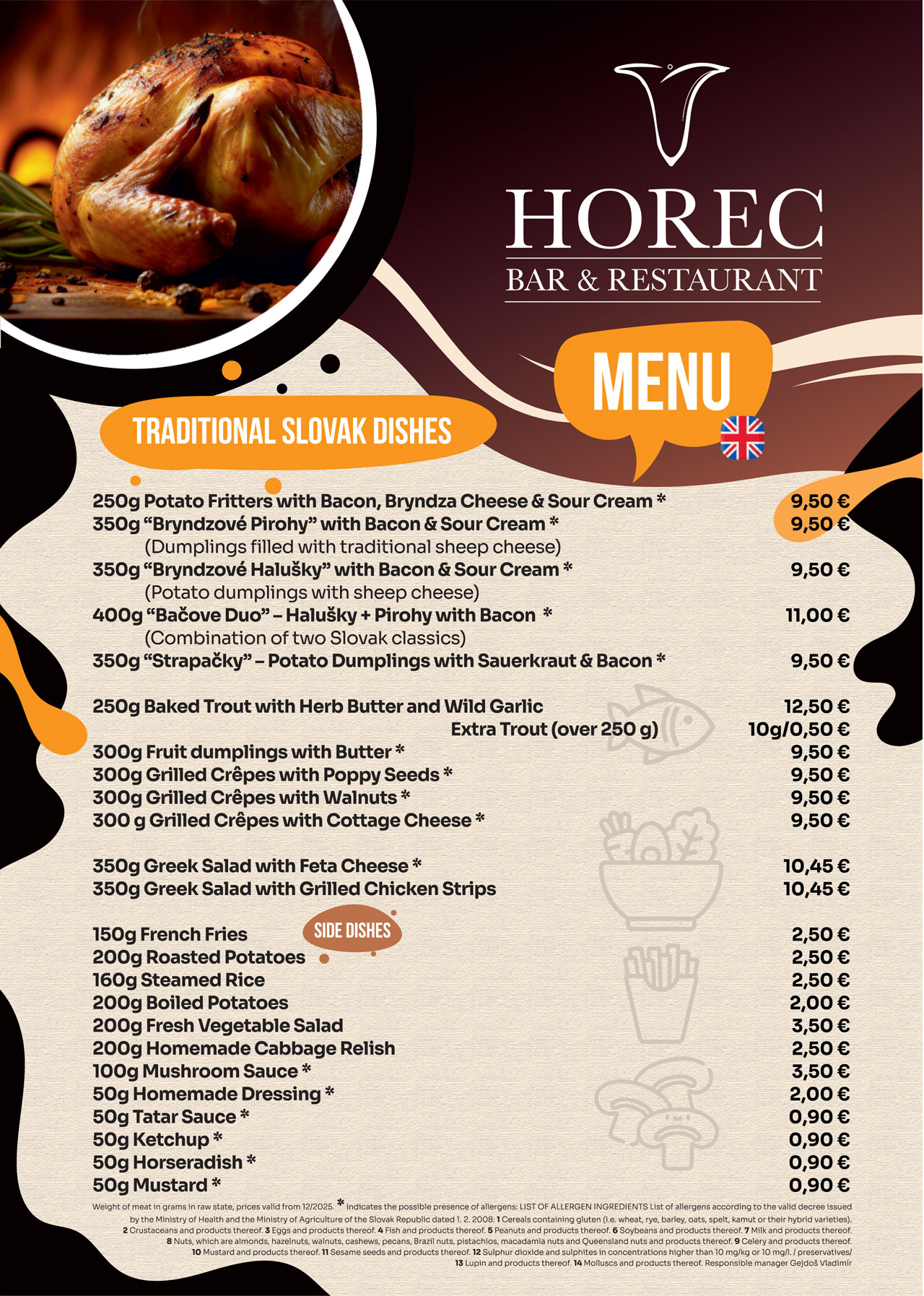 Reštaurácia Horec - Zimné Menu 2025 (English 2)